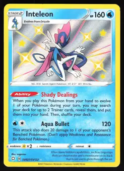 Inteleon SV027/SV122 Pokemon Shining Fates: Shiny Vault Shiny Holo Rare LP - Image 1
