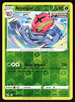 Accelgor 014/264 Pokemon SWSH08: Fusion Strike Reverse Holo Rare LP - Image 1
