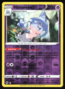 Hatterene 20/73 Pokemon Champion's Path Reverse Holo Rare NM - Image 1
