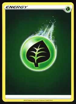 Grass Energy Pokemon SWSH01: Sword & Shield Base Set Reverse Holo Common NM - Image 1