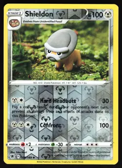 Shieldon 109/189 Pokemon SWSH10: Astral Radiance Reverse Holo Uncommon NM - Image 1