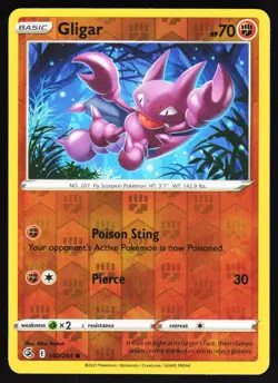 Gligar 140/264 Pokemon SWSH08: Fusion Strike Reverse Holo Common NM - Image 1