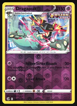 Dragapult 130/264 Pokemon SWSH08: Fusion Strike Reverse Holo Rare NM - Image 1