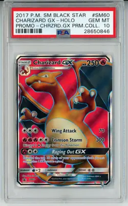 POKEMON SM BLACK STAR PROMO CHARIZARD GX SM60 FULL ART PSA 10 GEM MINT #28650846 - Image 1