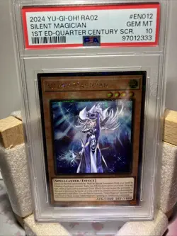 2024 Yugioh Psa 10 Silent Magician Quarter Century Secret Rare Ra02-En012 - Image 1