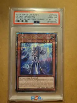 2024 Yugioh Psa 10 Silent Magician Quarter Century Secret Rare Ra02-En012 - Image 1
