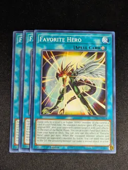 Yugioh - 3x Favorite Hero LDS3-EN114 1st Edition Common NM - Image 1