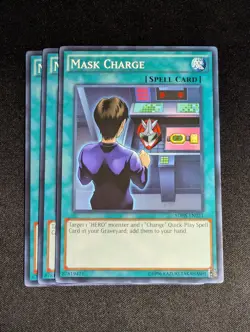 Yugioh - 3x Mask Charge SDHS-EN021 Unlimited Edition Common NM - Image 1
