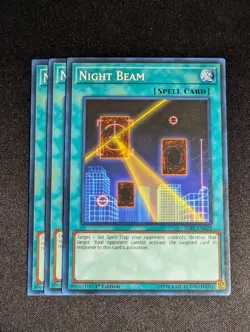 Yugioh - 3x Night Beam SDPL-EN022 1st Edition Common NM - Image 1