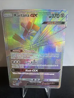 Pokemon Kartana GX Crimson Invasion Rainbow Holo Card 117/111 Secret Rare - Image 1