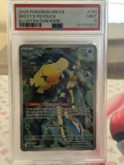 Pokemon TCG Misty's Psyduck Illustration Rare Card, Destined Rivals Series - Image 1