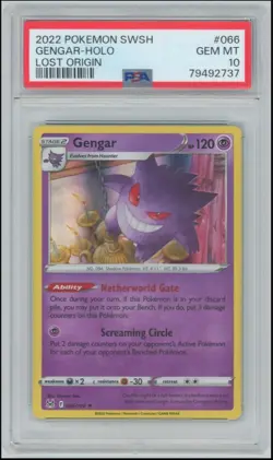 Pokemon 2022 Sword & Shield Lost Origin Gengar Holo Card #066 PSA 10 - Image 1