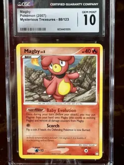 Magby Mysterious Treasures Regular Pokemon Card TCG 88/123 (2007) - Image 1