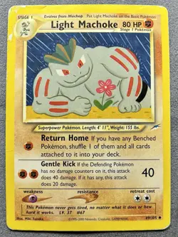 Pokemon TCG Light Machoke Neo Destiny Card 49/105 Non-Holo MP - Image 1