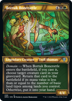1x (296) Bortuk Bonerattle - FOIL - SHOWCASE STAINED GLASS MTG Dominaria United - Image 1