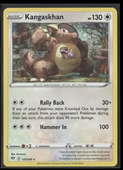 2020 Darkness Ablaze Set Pokemon Card 133 Kangaskhan NM - Image 1