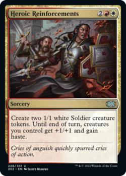 1x Heroic Reinforcements MTG Double Masters 2022 NM Magic Regular - Image 1
