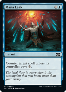 1x Mana Leak MTG Double Masters 2022 NM Magic Regular - Image 1