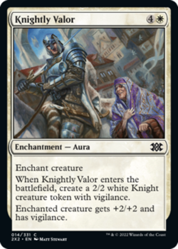 1x Knightly Valor - Foil MTG Double Masters 2022 NM Magic Foil - Image 1