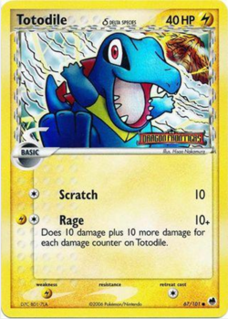 Totodile Delta Species 67/101 Dragon Frontiers Holo Rare Stamped Pokemon Card - Image 1