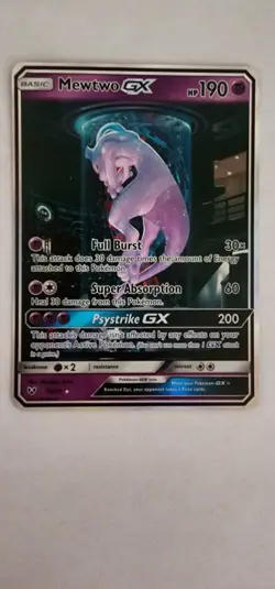 Pokemon TCG Mewtwo GX (Secret Shining) 78/73 Shining Legends Holo Mewtube LP/NM - Image 1
