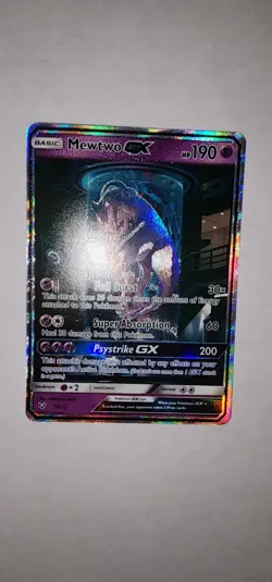 Pokemon TCG Mewtwo GX (Secret Shining) 78/73 Shining Legends Holo Mewtube LP/NM - Image 2