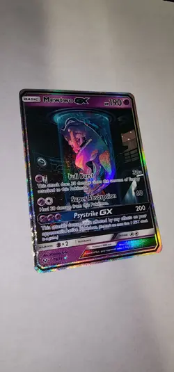 Pokemon TCG Mewtwo GX (Secret Shining) 78/73 Shining Legends Holo Mewtube LP/NM - Image 4