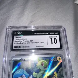Pikachu SVP 027 CGC 10 Black Star Promo Pokemon TCG S & V Paldea Evolved ETB - Image 2