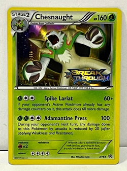 Pokemon Chesnaught Break Through "STAFF" Gold Foil Prerelease Promo Card NM OOP - Image 1