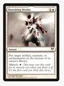 Banishing Stroke #7 Avacyn Restored (AVR) Magic Card in Protective Sleeve - Image 1