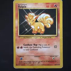 Pokemon TCG Vulpix Base Set Unlimited Common Card 68/102 - Image 1