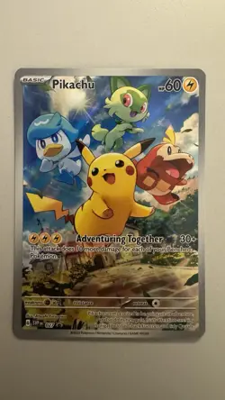 Pikachu - 027 - Pokemon Paldea Promo Illustration Rare Card NM - Image 1
