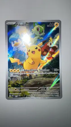 Pikachu - 027 - Pokemon Paldea Promo Illustration Rare Card NM - Image 2