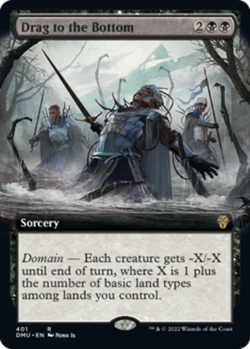 1x (401) Drag to the Bottom - EXTENDED ART MTG Dominaria United NM Magic Regular - Image 1