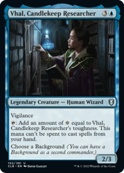 1x Vhal, Candlekeep Researcher MTG Commander Legends: Battle for Baldur's Gate N - Image 1