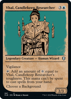 1x (387) Vhal, Candlekeep Researcher - SHOWCASE RULEBOOK MTG Commander Legends: - Image 1