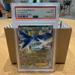 POKEMON 2015 XY Roaring Skies LATIOS EX #58 PSA 8 RARE - Image 1