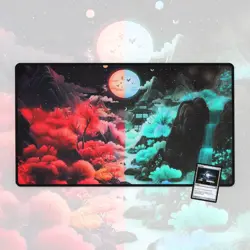 Twilight Moon Blossoms, Magic The Gathering Playmat, MTG, TCG Large Mousepad, - Image 1