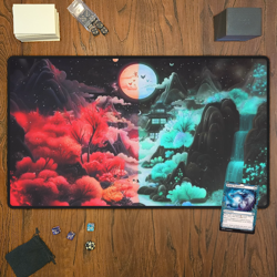 Twilight Moon Blossoms, Magic The Gathering Playmat, MTG, TCG Large Mousepad, - Image 2