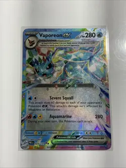 Vaporeon ex 023/131 Sv: Prismatic Evolutions Holo Pokemon TCG Ultra Rare - Image 1