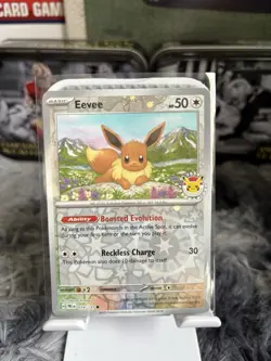 Pokemon TCG: Eevee Reverse Holo Promo - Pokemon Day Stamped Promo - Near Mint - Image 1