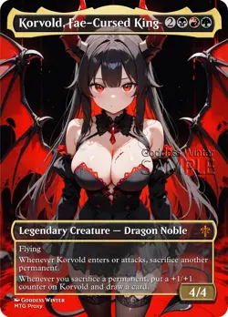 MTG - Korvold, Fae-Cursed King - Fanart Borderless Style - EDH / Playtest - Image 1