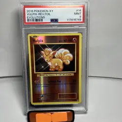 PSA 9 Mint Pokemon 2016 XY Evolutions 14/108 VULPIX Reverse Holo Foil - Image 1