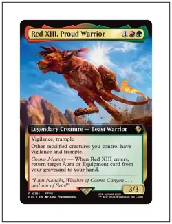 1x Red XIII, Proud Warrior, Extended Art, Final Fantasy, Magic MTG NM - Image 1