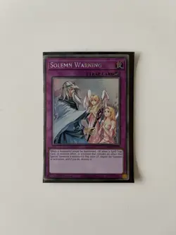 Yugioh Solemn Warning Platinum Euro Print Secret Rare RA02-EN078 1st Ed NM - Image 1