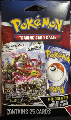 Pokemon 25 Card Rayquaza Pack 1 Foil Guaranteed Randomly Inserted UR - Image 1