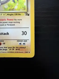 Pokemon TCG Aerodactyl Fossil Holo Rare Card 1/62 Unlimited MP - Image 2