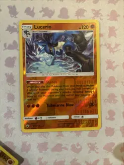 🚀Pokemon Lucario Reverse Holo Card 71/147 Burning Shadows 2017 Mint - Image 1