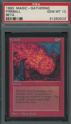 Graded Magic MTG Beta Fireball PSA 10 - Image 1