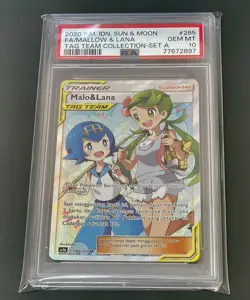 PSA10 Mallow Lana SR Pokemon Card Indonesian 265 260 Holo Full Art Mallow Lana O - Image 1